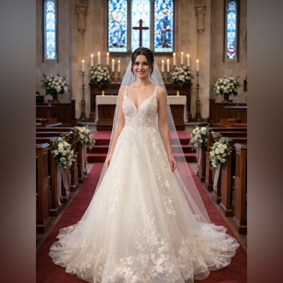 Allure Couture Dresses & Skirts - Stunning Ivory Sequin Wedding Dress